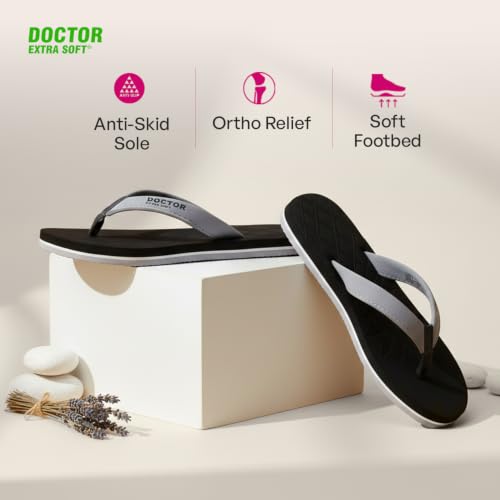 Image of DOCTOR EXTRA SOFT Women's Soft Slippers & Flip Flops, Orthopedic Cushioned Footbed, Lightweight Shock Absorbing Anti-Skid Comfortable Ladies Footwear for Walking, Home, Bathroom & Everyday Wear D-05