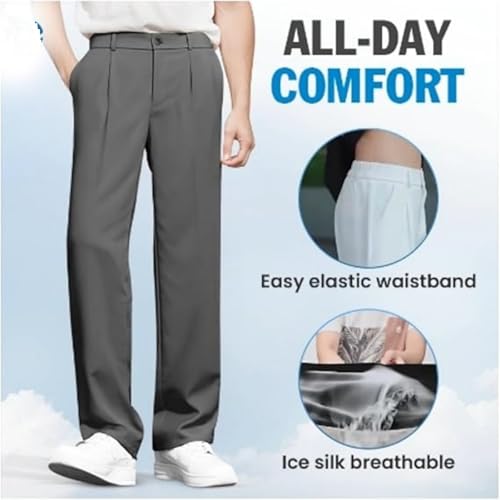 Fleurosta Pants, Easemotions Super Stretch Ice Silk Comfort Everyday Pants, Denimblack Pant for Men3