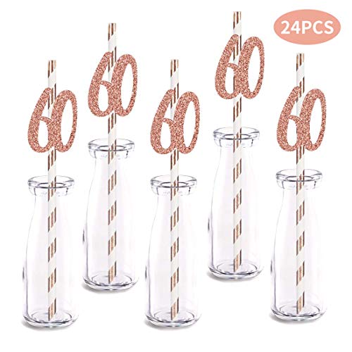 Pitillos decorativos dorados para fiesta 24 pcs miniatura 2