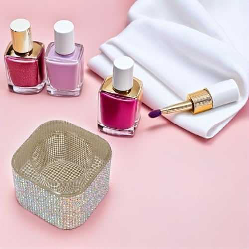 Recipiente de cristal para esmalte y herramientas de manicura miniatura 2