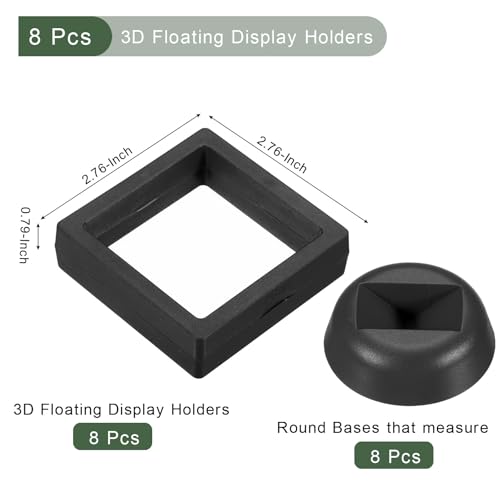 YOKIVE 8 piezas vitrinas 3D flotantes para monedas miniatura 2