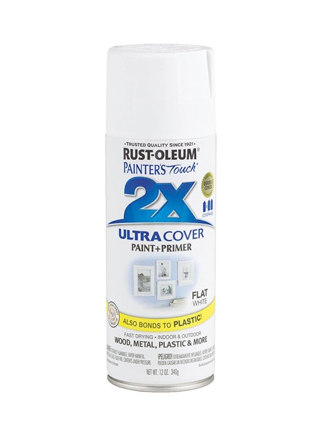 Painter'S Touch 2X Ultra Cover Spray Paint Flat White 20X15X25