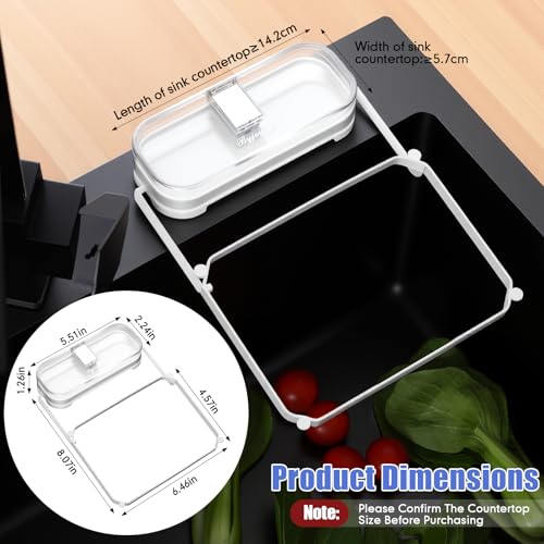 Colador plegable para fregadero con filtro y ventosa blanco miniatura 4