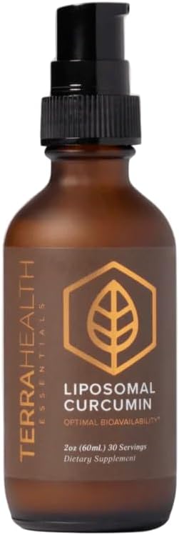Terra Health Essentials Liposomal Curcumin Drops - Joint Support Supplement with Turmeric and Black Pepper - 5X Higher Absorption and Great Tasting - 30 Servings - Vegan and All Natural
