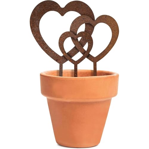 Herz Gartenstecker, 3 Stück Gartendeko Gartenschild Grabschmuck,...