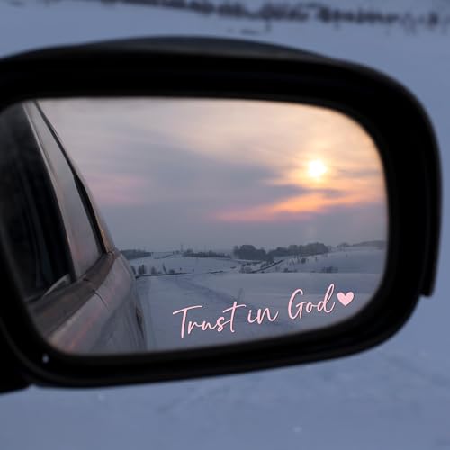 BoopZilla 3PCS I Love You Drive Safe Mirror Sticker (Trust in God (Pink))