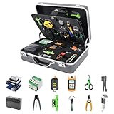 TAWAA FTTH Toolkit TFS-40D Optical Fiber Construction ToolsKit With Fiber Cleaver FC-6S+Optical Power Meter Tester+Visual Fault Locator VFL+Mid Span Cable Stripper+Coax Cable Stripper+Fiber Cleaner