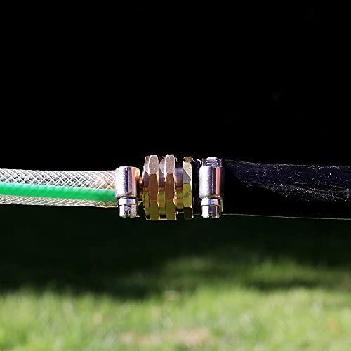 Image of Solid Brass Garden Hose Repair kit Connector with Stainless Steel Clamps, Male Adapter /Female Garden Hose Swivel Fitting (1 /2 inch Barb x 3 /4 inch Female -2 Sets)