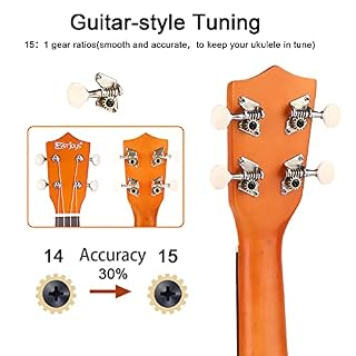 Soprano Ukulele, 21 pouces Ukulélé Hawaïen Kit pour Adulte Enfant avec Yukulele Housse, supplémentaire Cordes, Accordeur… - Les Beatles, Paul McCartney, John Lennon, RIngo Starr, George Harrison Soprano Ukulele, 21 pouces Ukulélé Hawaïen Kit pour Adulte Enfant avec Yukulele Housse, supplémentaire Cordes, Accordeur… – Image 4