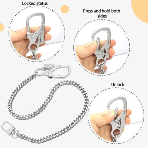 Image of Ahiller Mens Wallet Chain with Heavy Duty Keychain Carabiner Clip
