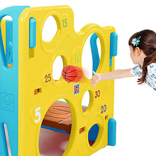 Grow'n Up Climb N Explore Play Gym – Comes With Basket Ball Hoop, Crawl-Through Tunnel, Slide – Promotes Motor Skills Development For Toddlers – Safe For Kids To Crawl, Climb, Slide, Multicolor #TOP4