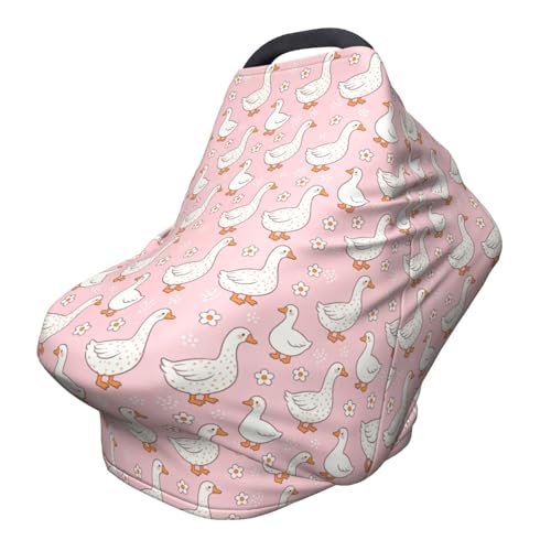 Image of Pink Goose Baby Stuff Car Seat Cover for Baby,Mom Nursing Breastfeeding Covers,Multi-Use Car Seat Canopy Carrier Cover,Stroller Cover Newborn Shower Gift for Boys Girls