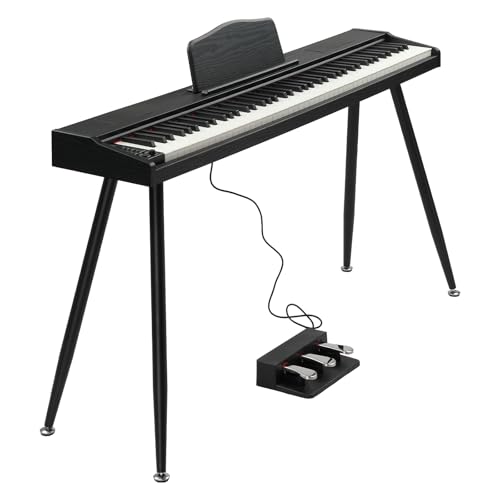 GLARRY Digital Piano Keyboard with Stand, Portable 88 keys Semi-Weighted Electric Piano with Pedal...