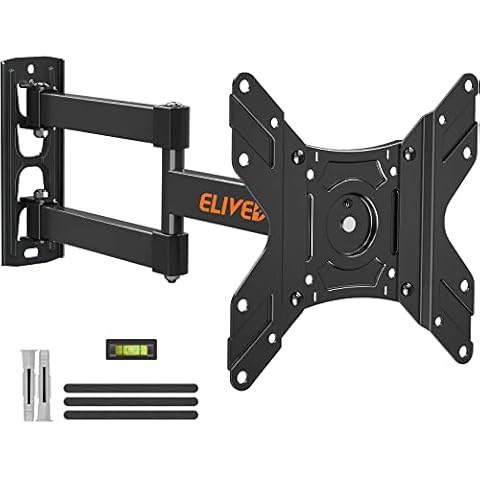 ELIVED Tilt Swivel TV Bracket for Most 14 - 40 Inch LED, LCD, OLED Flat / Curved TVs with Max VESA 200x200mm up to 15KG, Full Motion TV Wall Bracket with Articulating Arm, Monitor Wall Mount EV013 Cover