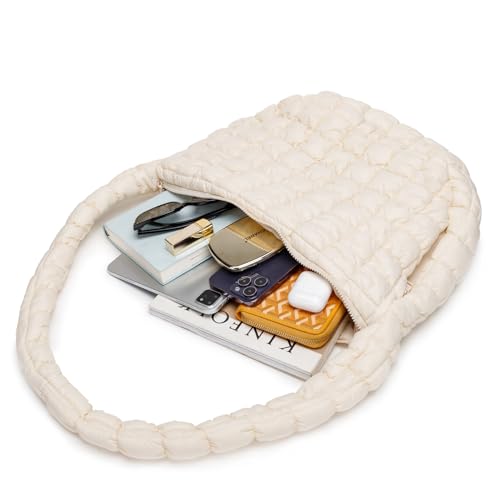 Image of Puffer Bag for Women,Large Lightweight Quilted Tote Bag for Women Puffy Hobo Crossbody Handbags with Padding,Zip Pockets