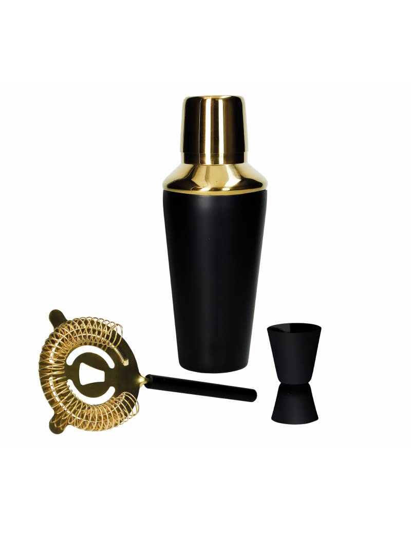 Juego de coctelera mate negro de acero inoxidable elegante 84637