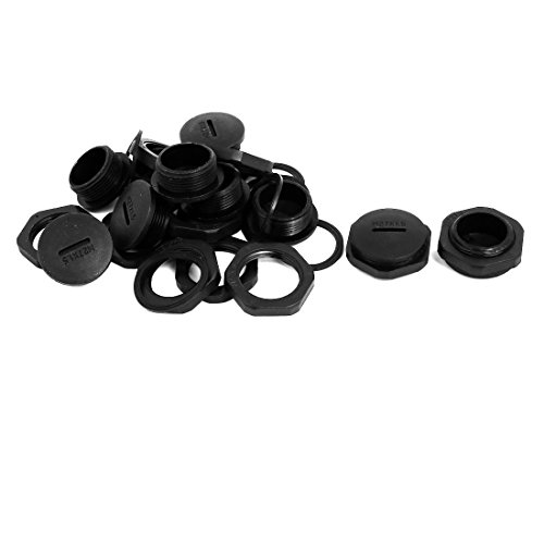 Aexit M27x1.5mm Nylon Transmission Male Threaded Cable Gland Screw End Cap Cover Black 10pcs
