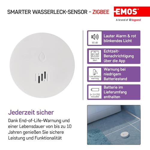 Détecteur d'eau EMOS GoSmart avec application mobile et alarme 85 dB
