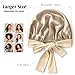 YFONG 100% 22 Momme Mulberry Silk Bonnet for Sleeping Women, Larger Double Layer Silk Hair Wrap for Curly Short Long Hair, Non-Slip Sleep Cap Turban with Elastic Tie Band for Hair Care, Champagne