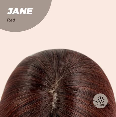Miniatura 6 de Peluca de corte lobo, color rojo Jane, con flequillo en capas, raíces oscuras, extremos negros, mezcla de rubio, pelucas de cabello largo sin