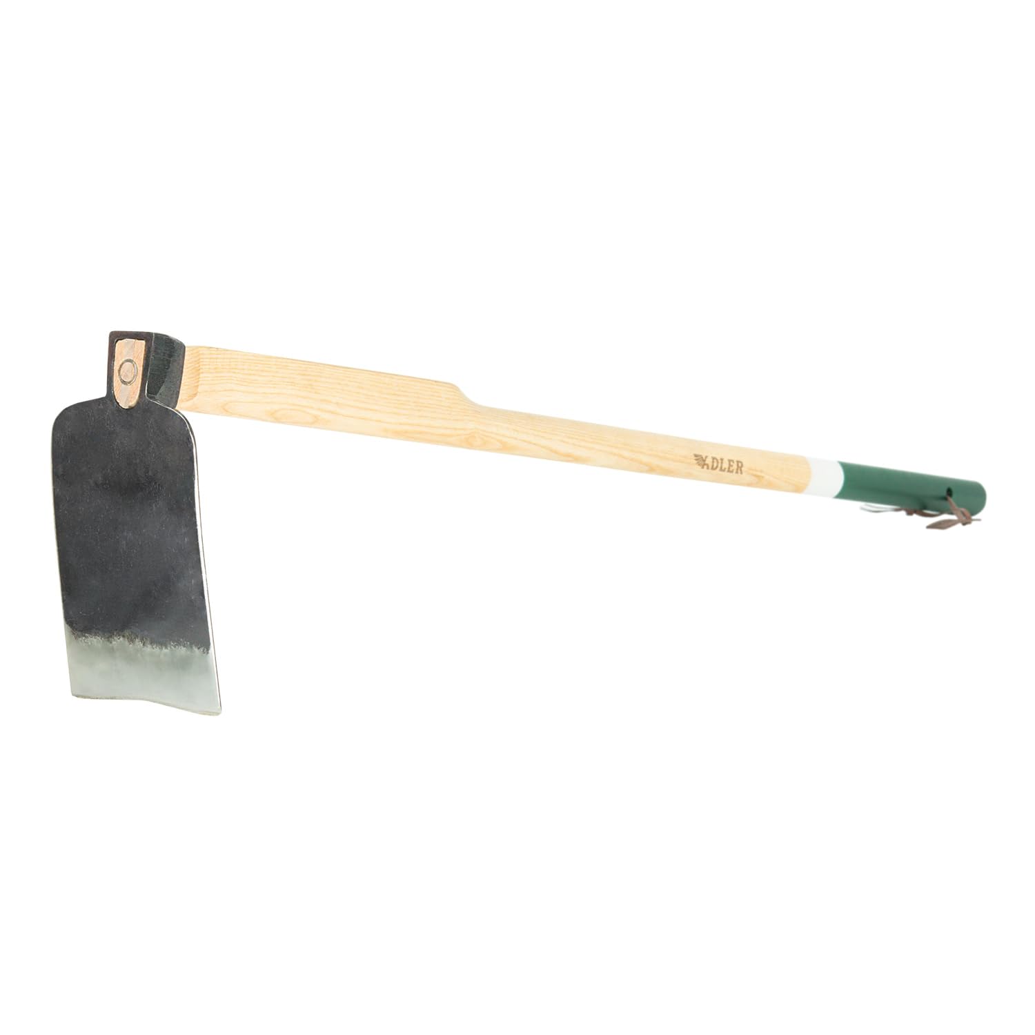 ADLER Zappa da giardino – 105/135 cm, manico in frassino FSC®, acciaio forgiato C45, foglio 180 x 120 mm, zappa Heilbronner, robusta e durevole, ideale per allentare i pavimenti (bianco/verde, M