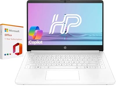 HP 14" Business & Student Laptop with AI Copilot & 1-Year Office 365 Included, Plus·ERA Customized 4GB/8GB/16GB RAM, 256GB/512GB/1TB SSD, Dual-Core Intel, Windows 11 Home, Snowflake White