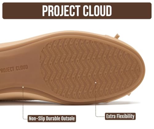 Image of Project Cloud Ballet Flats for Women Shoes - Genuine Leather Insole and Lightweight Mary Jane Flats - Non-Slip and Comfortable Womens Shoes
