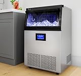 YITAHOME Upgraded Commercial Ice Maker Machine, 100LBS/24H Ice Maker with 33LBS Storage Bin, LCD Panel with Blue Light & Stainless Steel Scoop for Restaurant, Home, Bars, Coffee Shop(36PCS)