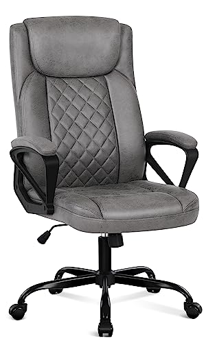 Misolant Office Chair, Executive Desk Chair, Comfortable Computer Chair, Executive Chair Thick Armrest, Big And Tall Office Chair With Adjust Height, Pu Leather Office Chair (Retro Gray) #TOP7