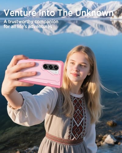 Funda Z Fold 5 antiespía con protector de pantalla de privacidad y soporte rosa 6