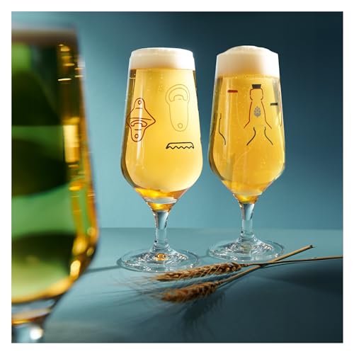 Vaso de cerveza de 300 ml Ritzenhoff Brauchzeit multicolor, juego de 2 con abrebotellas 4