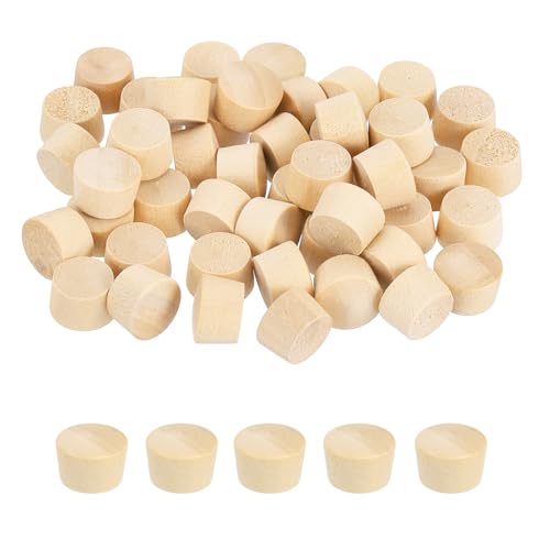 QUARKZMAN 50 STK Holzstopfen 1/2 Flachkopf Holzstopfen Für Schraubenlöcher Holzschraubenlochabdeckungen Für Möbel Schränke DIY Projekte Sortiment