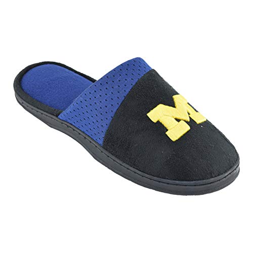 Campus Footnotes Mens Team Logo Black Scuff Slippers (Pick Your Team)