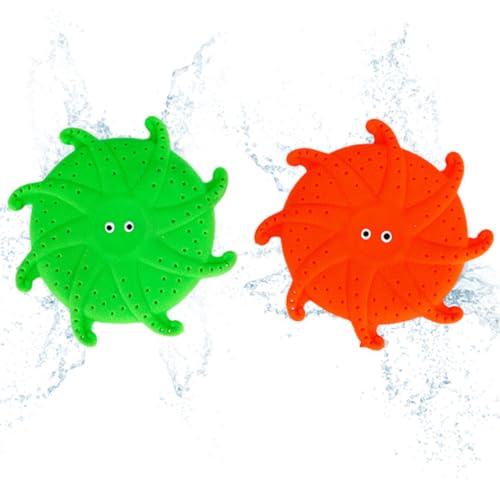 QOCUILC 2 Stück Wasserspielzeug kinder outdoor, Strandspiele erwachsene, Wasser frisbee, Strandspielzeug erwachsene, Okt...