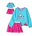 Girls JoJo Unicorn Shirt and Tutu Skirt with Doll Outfit Set 4Pc (6-6X) Blue