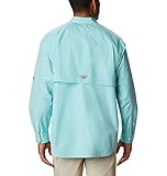 Columbia Men's Super Bonehead Classic Long Sleeve Shirt, Bright Aqua Gingham, Small