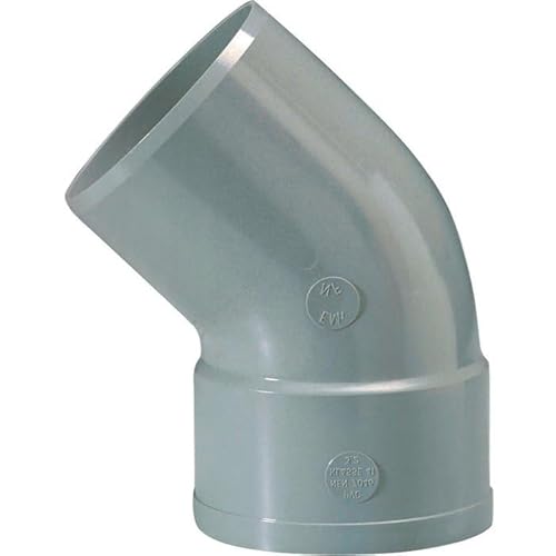 Raccord PVC gris coudé 45 degrés - Diamètre 63 mm - Simple emboîture - Girpi