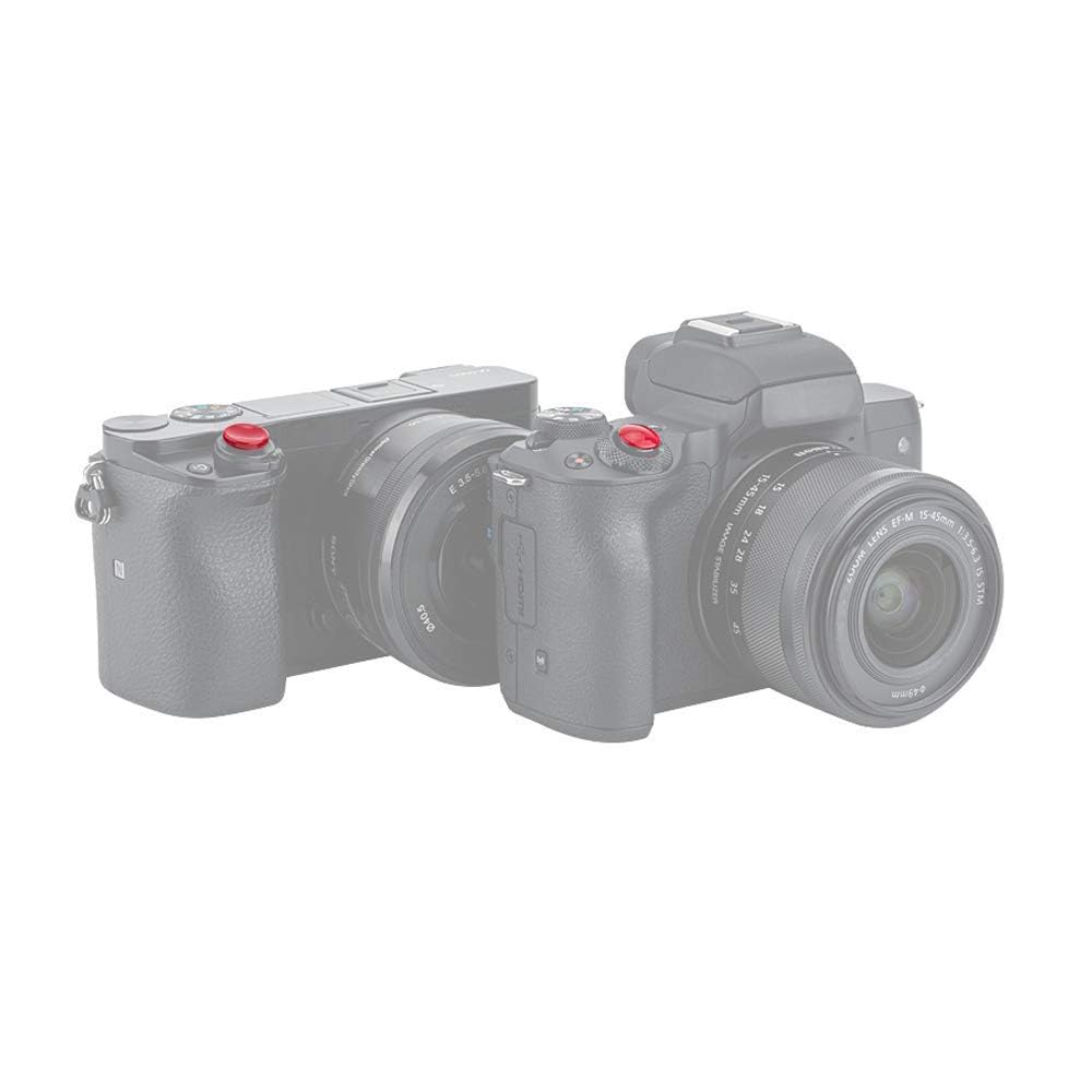 Non-screwed Type Soft Release Button for Panasonic GH7 LX100II LX100 ZS200 ZS100 ZS70 ZS60 ZS50, Son. A7M5, ZV-E10II, A6700 Camera with Flat Shutter Button (Convex & Concave Dark Red Kit)