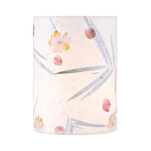Image of Aspen Creative 31319 Drum Shape Spider Construction Lamp Shade in White with Petal Paper, (8 inch x 8 inch x 11 inch)