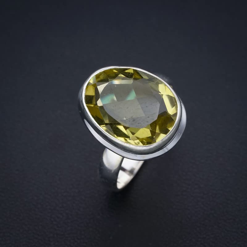 Bague améthyste verte argent 925 faite main StarGems