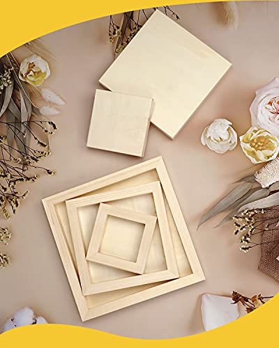 Pllieay 9 Pack 3 Sizes Wood Canvas Board, Unfinished Wood Cradled Painting Panel Boards For Pouring Art, Crafts, Painting And Encaustic Art, 4’’, 6’’, 8’’ #TOP4