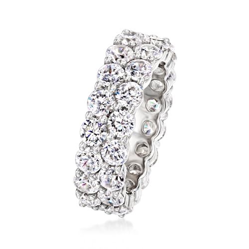 Ross-Simons 5.50 ct. t.w. CZ 2-Row Eternity Band in Sterling Silver4