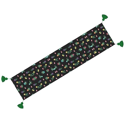Chemin de table rustique cactus long pour protéger et décorer la table