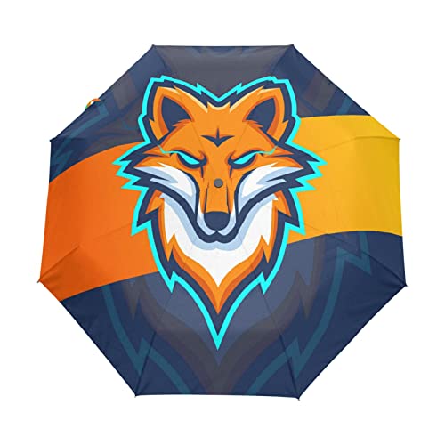 Parapluie automatique Roi Renard pliable résistant au vent pour fille et garçon