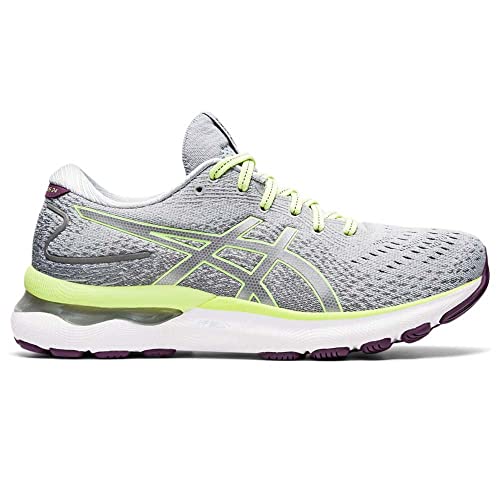 ASICS Damen Gel-Nimbus 24 Sneaker, Piedmont Grey/Light Green, 39 EU