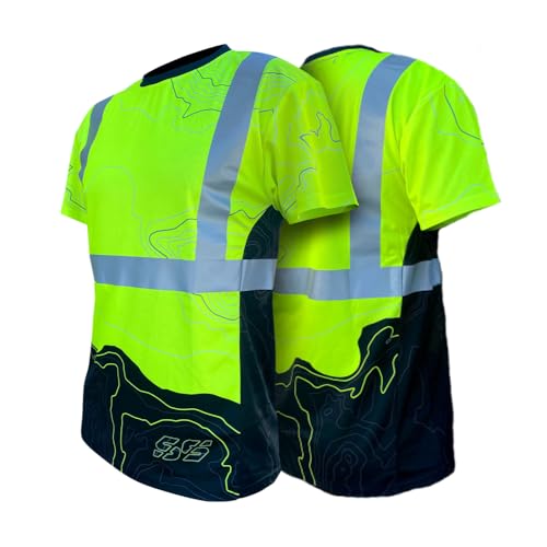 SafetyShirtz SS360 Topo Work Reflective Safety Shirt - Class 2 Safety Shirt Type-R Hi-Vis Tee with UPF 40 Protection - Yellow - XX-Large