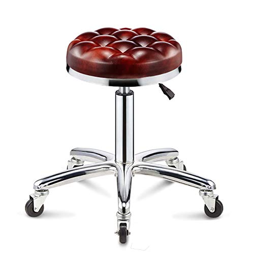 Tabouret roulant de salon pour coiffure et soins avec assise pivotante