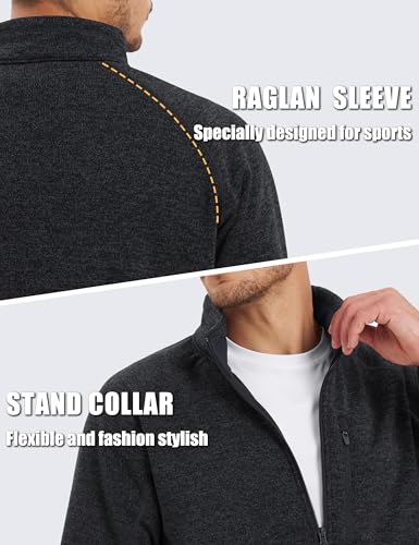 TACVASEN Men's Fleece Jackets Full Zip Up Lightweight Jacket Casual Stylish with Pockets for Outdoor Office3