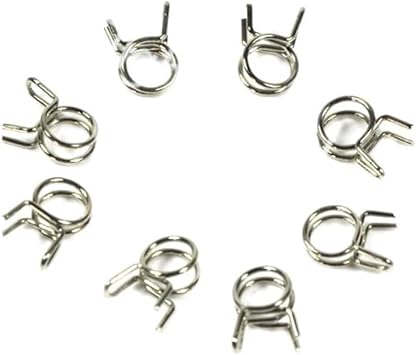 RC Fuel Model Part, 10 pcs RC Model Fuel Line Oil Air Tube Clamp Hose Spring Clip Fastener 6mm Fuel Connector Spare Part for RC Fuel Model Accessories