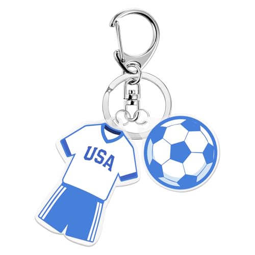 CYUXING 2Pcs Jersey Football Keychain, Custom Acrylic Keychain Personalized Football